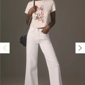 Frame Denim White Flare Wide Leg Jeans